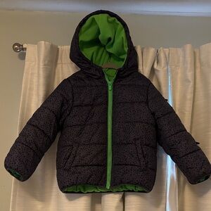 Black and Green Hooded Carter’s Puffer Jacket